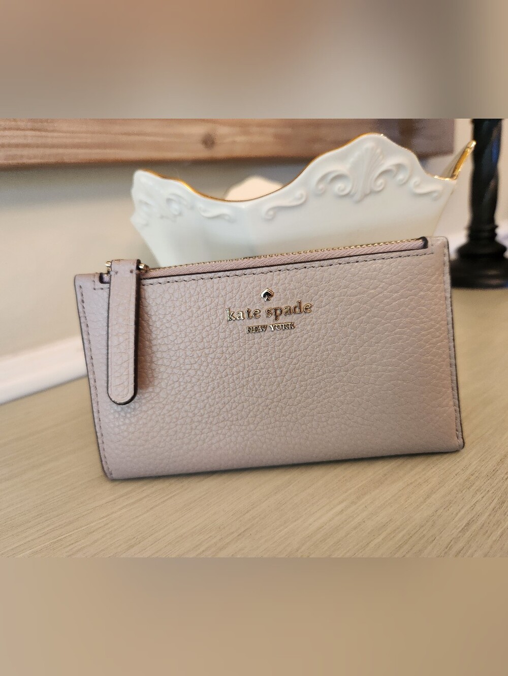 kate spade Pebbled Leather Slim bifold Wallet